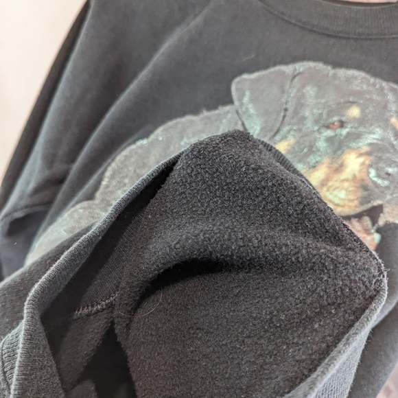 Vintage Rottweiler Sweatshirt Women XS Black Dog Pet 90s Crew Pullover Sweater - Picture 8 of 9